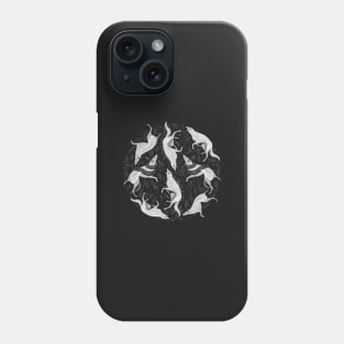 Borzoi Black and White Drawing Phone Case