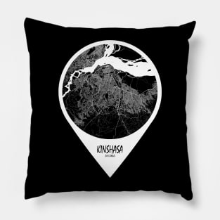 Kinshasa, DR Congo City Map - Travel Pin Pillow