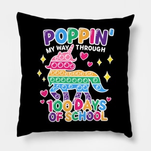 Funny Happy Poppin my way trough 100 Days Of School Pillow