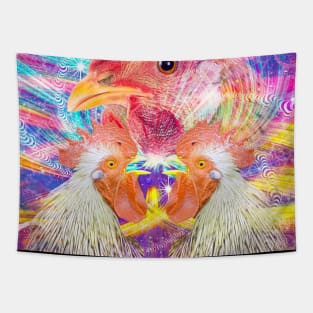 EDM Trippy Chicken Rave Tapestry