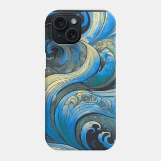 Abstract swirls with marine tones Phone Case