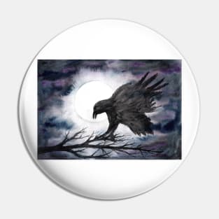 Raven in the moonlight Pin