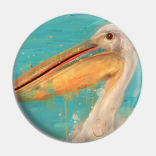 A Vibrant and Expressive Painting of a Pelican Pin