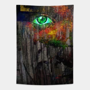 Green eye mystery Tapestry