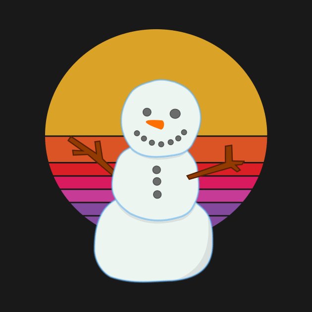 Funny retro Jeezy Snowman Funny retro Happy Snowman Winter by rabiidesigner