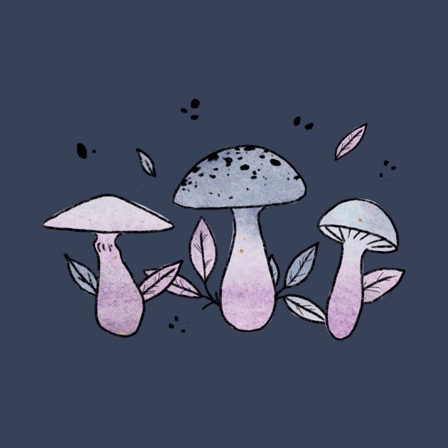 Cute pastel mushrooms by Ellen Wilberg