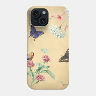 Vintage Flowers and Butterflies Phone Case