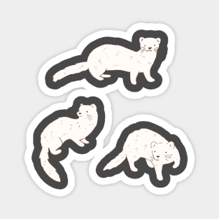 White ferret pack Magnet