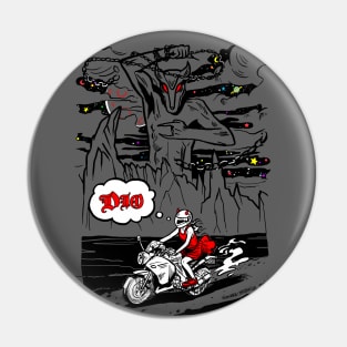 Lady biker in a dress Pin