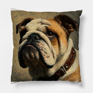 Chonky - Bulldog in Van Gogh Style Pillow