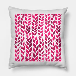 Simple Watercolor Leaves -  Hot Pink - Transparent Pillow