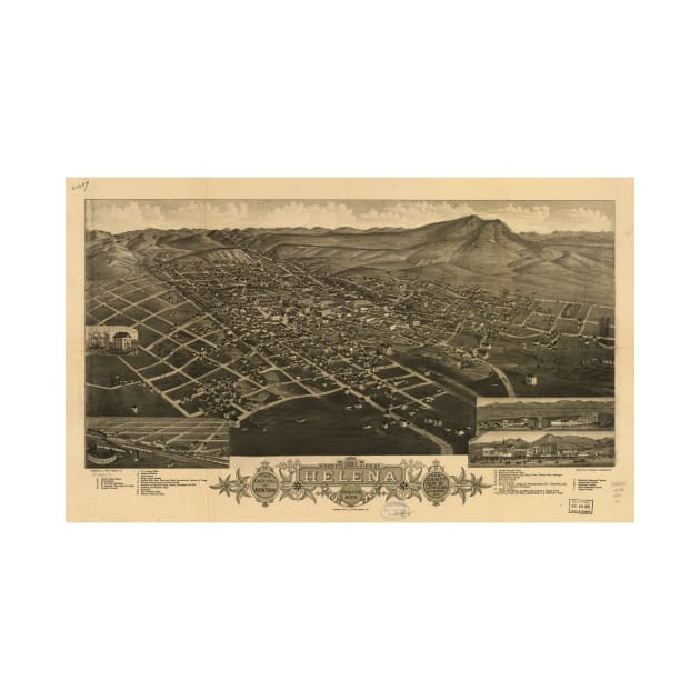 Vintage Pictorial Map of Helena Montana (1883) by Bravuramedia