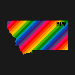 USA States: Montana (rainbow) T-Shirt