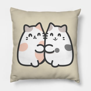cute cartoon cat couple valentine Pillow