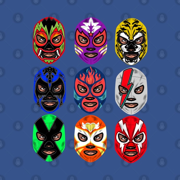 Lucha Libre Mexican Masks by inkonfiremx
