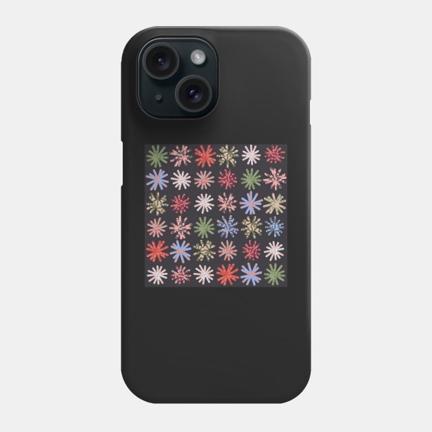 Daisy Chain on dark charcoal background Phone Case by FrancesPoff