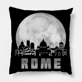 Rome Italy Skyline Full Moon Pillow