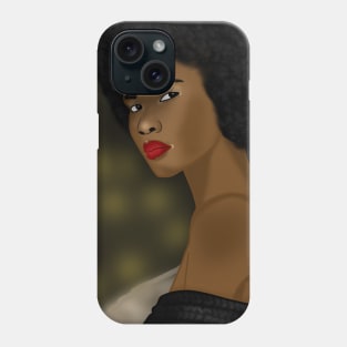 African woman digital art drawing Phone Case