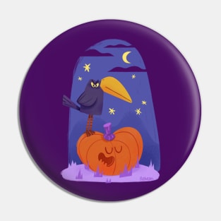 Crow and Pumpkin Pin