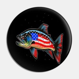 Patriotic Trout Pin