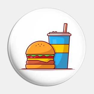 Burger And Soda Cartoon Vector Icon Illustration (8) Pin