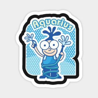 Aquarius Colorful Zodiac Sign Cartoon January February Birthday Magnet