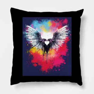 Aesthetic Y2k Fairy Wings Heart Alt Grunge Pillow