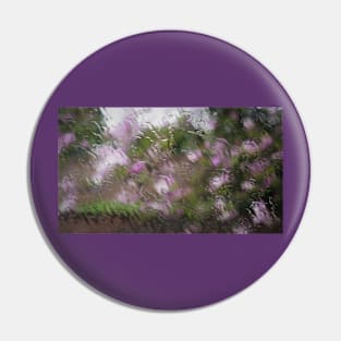 Pink Flowers in the Rain Pin