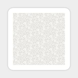 Gray Floral Miniprint Magnet