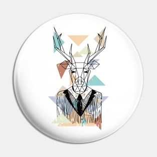 Geometric Deer Pin