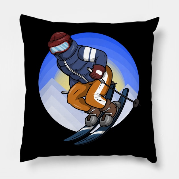 Skier Pillow by Markus Schnabel