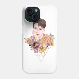 Brushed with Beauty: A Jackson Wang Fanart with Vintage-Inspired Florals Phone Case