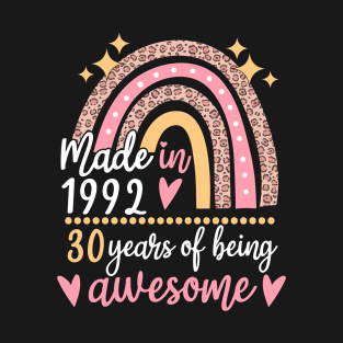 Made In 1992 Rainbow 30 Year Old 30th Birthday Gift T-Shirt