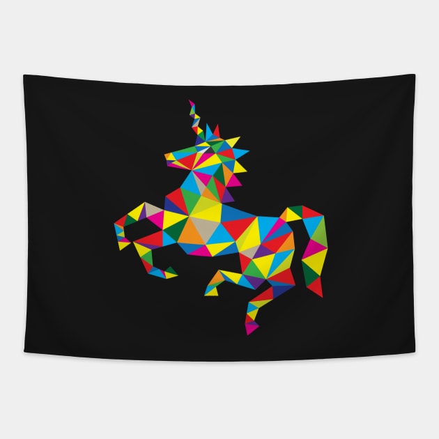 Geometric Unicorn Tapestry by martinussumbaji