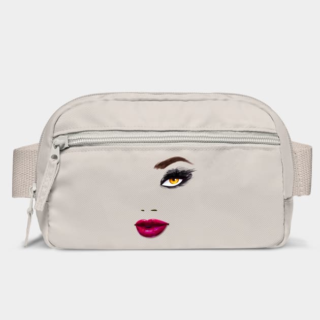 Eyelashes & Makeup In Vogue Lips Print Top by creative