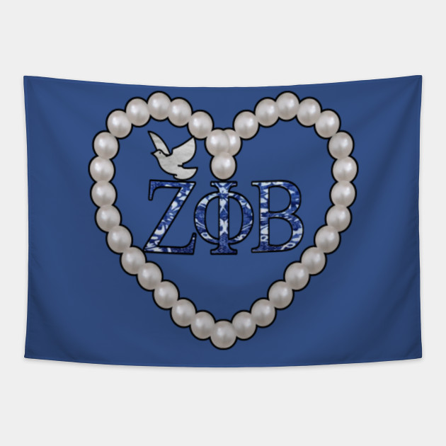 Zeta Phi Beta Retro Fabric Letters With White Dove In Pearl Heart Zeta Phi Beta Gifts Tapestry Teepublic