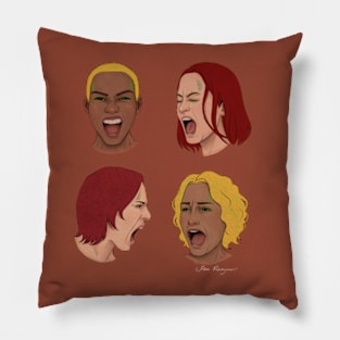 Screaming faces Pillow