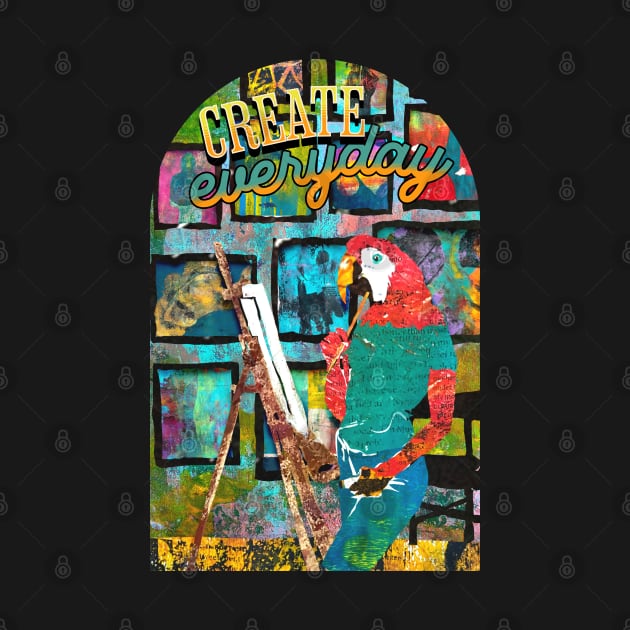 Create Everyday Macaw Artist Painting by Gina's Pet Store