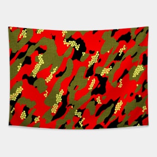 Camouflage - Red and Olive Tapestry