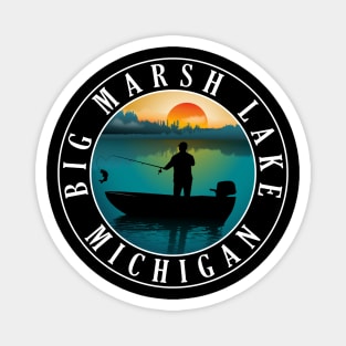 Big Marsh Lake Fishing Michigan Sunset Magnet