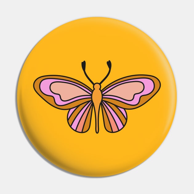 Hippie butterfly Pin by grafart