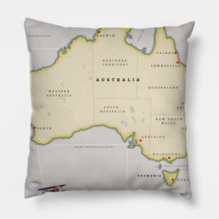 Illustrated map of Australia Pillow