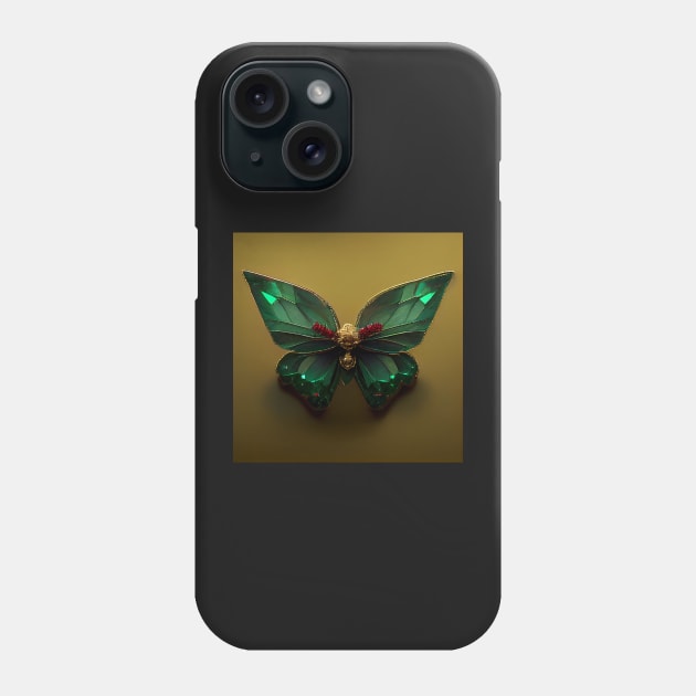 emerald butterfly 04 Phone Case by heartyARTworks