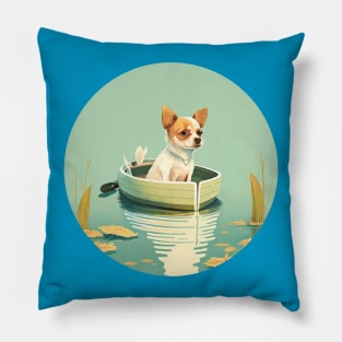 Dog and lake Pillow