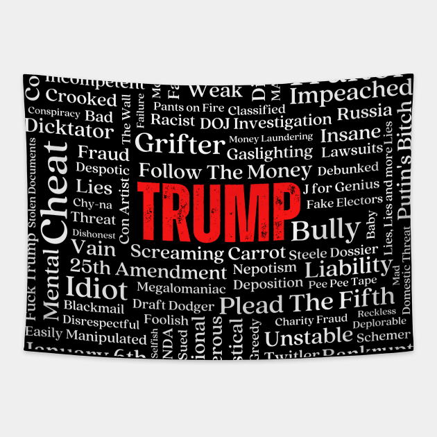 Trump Wordcloud Tapestry by Daz Art & Designs