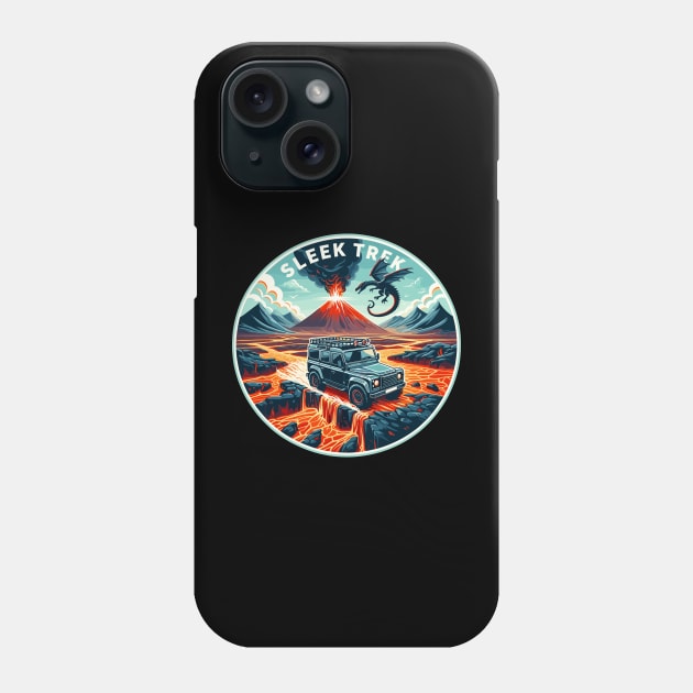 An Suv Crossing A Lava Field, Sleek Trek Phone Case by Vehicles-Art