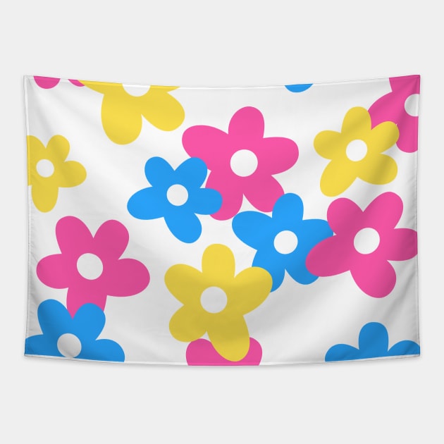 Pan Flower Pattern - Pansexual Flower Pattern Tapestry by Football from the Left