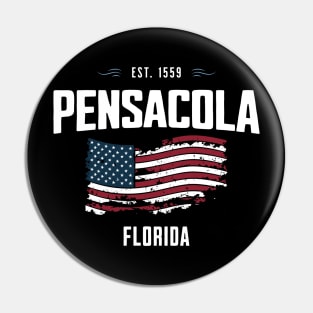 Pensacola Florida - Old Glory Patriotic USA Flag July 4th Pin