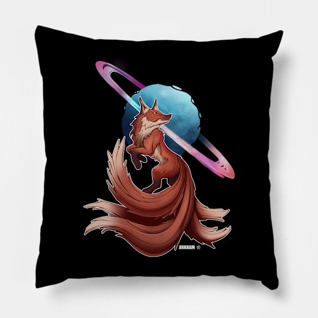 Fox Kitsune Japanese Style Pillow by Schimmi