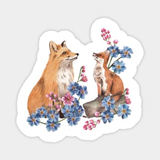 Cute foxes in nature Magnet